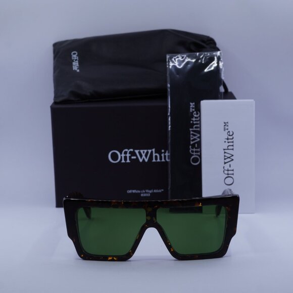 Off-White OERI14F MARION 6055 Shield Sunglasses – Havana/Green main image 5